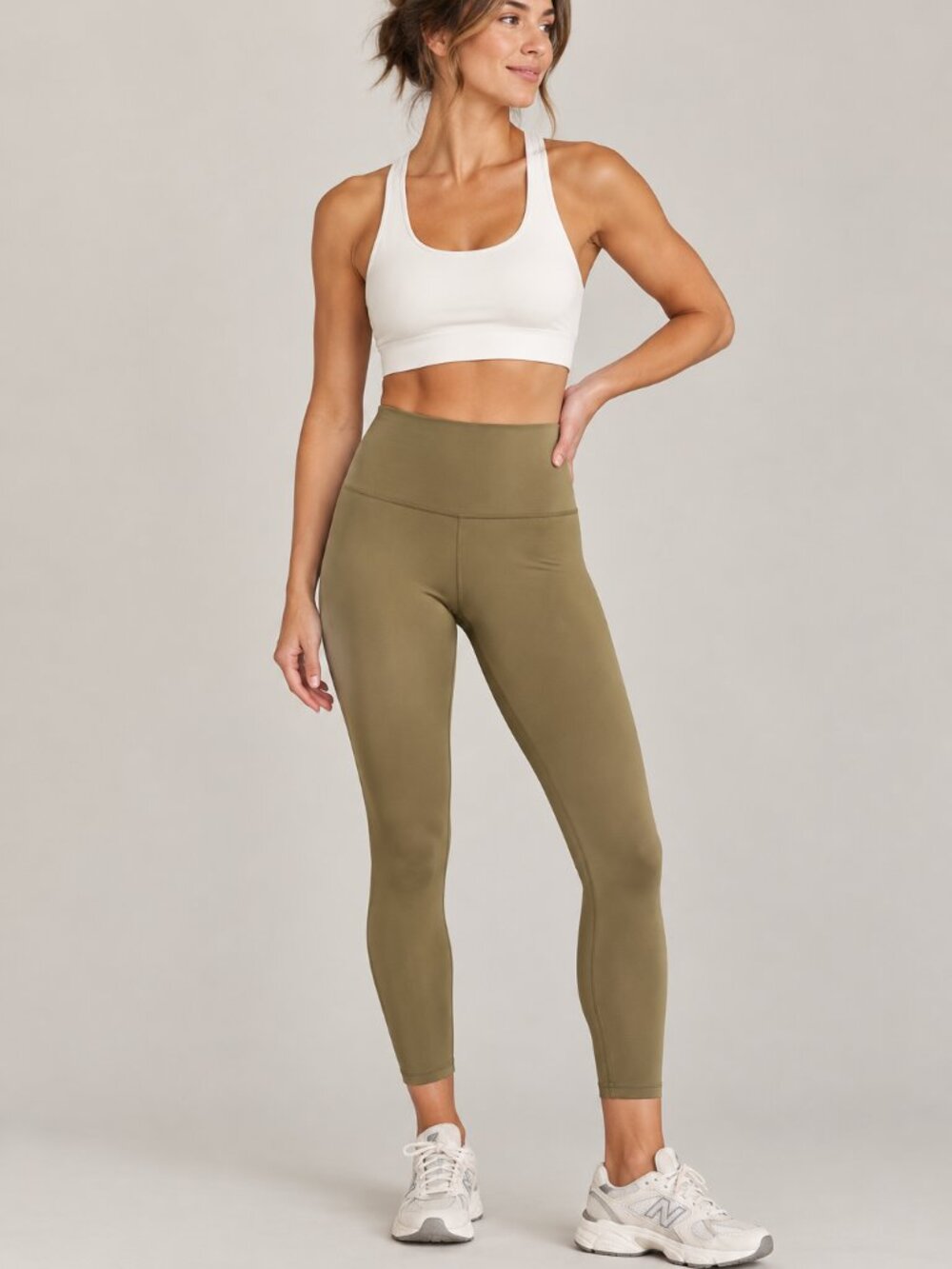 Varley High Rise 7/8 Leggings Olive Green Medium